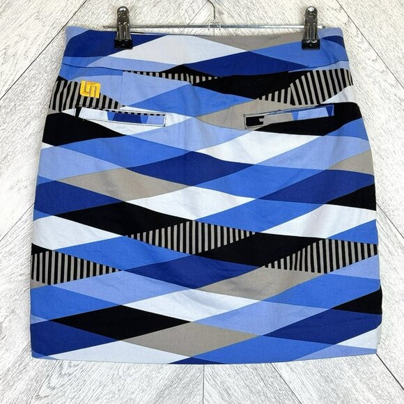 Loudmouth Golf Skirt Womens Size 2 Blue Diamond Loud Geometric Skort - Picture 4 of 5